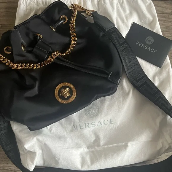 Bags | Brand New Versace Nylon Bucket Bag | Poshmark